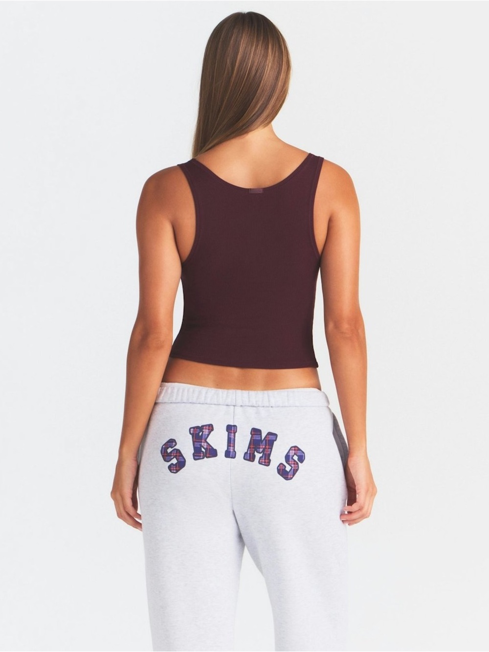 NEW SKIMS COTTON RIB TANK TOP CURRANT M - Picture 4 of 6